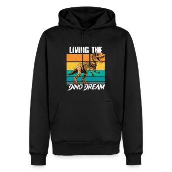 Paleontology Living The Dino Dream Fossil Hunting - Men’s Premium Organic Hoodie - black - Front - Nico (187cm)