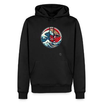 Kanagawa Madness Japan - Men’s Premium Organic Hoodie - black - Front - Nico (187cm)