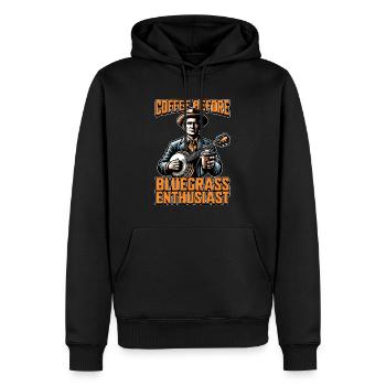 Bluegrass Musique Café Banjo Player Coffee Lover - Sweat à capuche Premium bio Homme - noir - Devant - Nico (187cm)