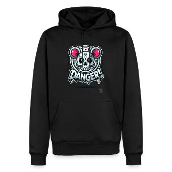 Gefährlicher Totenkopf Ratte Hamster - Männer Premium Bio Hoodie - Schwarz - Vorne - Nico (187cm)