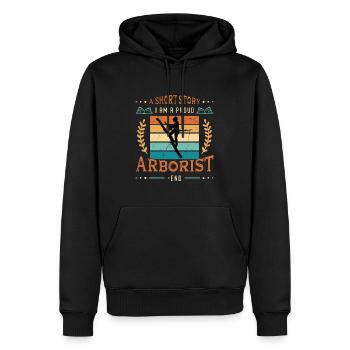 Arborist A Short Story I Am A Proud Tree Climber - Männer Premium Bio Hoodie - Schwarz - Vorne - Nico (187cm)