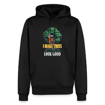 Arborist I Make Trees Look Good Tree Specialist - Männer Premium Bio Hoodie - Schwarz - Vorne - Nico (187cm)