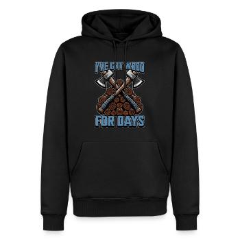 Exploitation forestière J’ai du bois pour des jours Arboriculture Chirurgien bûcheron - Sweat à capuche Premium bio Homme - noir - Devant - Nico (187cm)