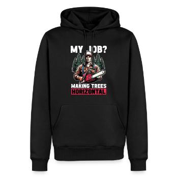 Logging My Job Making Trees Woodworking Logger - Männer Premium Bio Hoodie - Schwarz - Vorne - Nico (187cm)