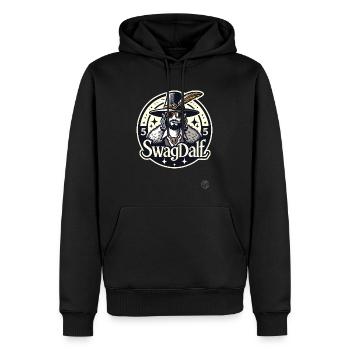 Swagdalf, der coole Magier-Pimp der 70er - Männer Premium Bio Hoodie - Schwarz - Vorne - Nico (187cm)