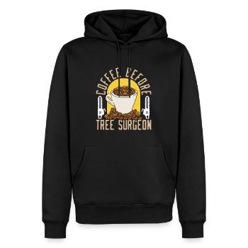Tree Surgeon Coffee Before Woodworker Coffee Lover - Männer Premium Bio Hoodie - Schwarz - Vorne - Nico (187cm)
