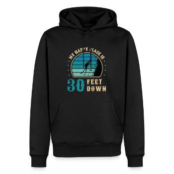 Chasse sous-marine Mon endroit heureux est le spearfish de 30 pieds - Sweat à capuche Premium bio Homme - noir - Devant - Nico (187cm)
