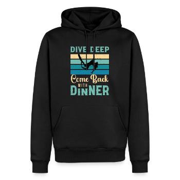 Spearfishing Dive Deep Come Back Fishing Lover - Männer Premium Bio Hoodie - Schwarz - Vorne - Nico (187cm)