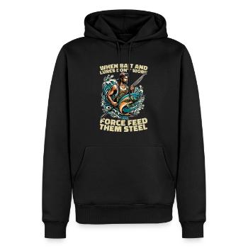 Spearfishing When Bait And Lures Loves Freedive - Men’s Premium Organic Hoodie - black - Front - Nico (187cm)