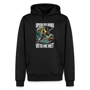 Spearfishing Gets Me Wet Fisherman Spearfisher - Männer Premium Bio Hoodie - Schwarz - Vorne - Nico (187cm)