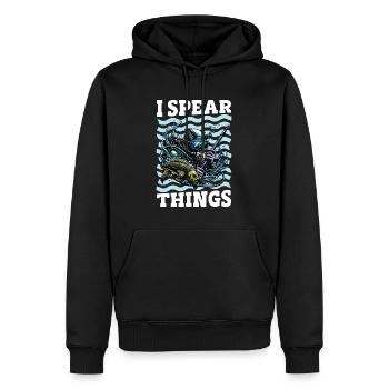 Spearfishing I Spear Things Freedive Spearfisher - Männer Premium Bio Hoodie - Schwarz - Vorne - Nico (187cm)