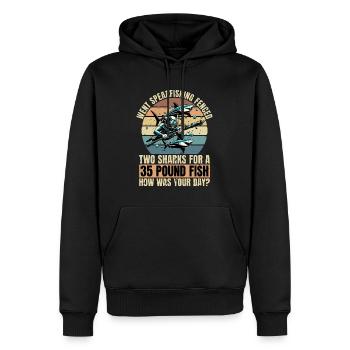 Went Spearfishing Fenced Two Sharks Snorkeling - Männer Premium Bio Hoodie - Schwarz - Vorne - Nico (187cm)