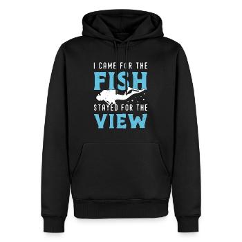 Snorkeling Je suis venu pour le poisson Resté pour la plongée - Sweat à capuche Premium bio Homme - noir - Devant - Nico (187cm)