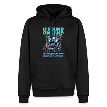 Plongée en apnée si trouvé sur terre S’il vous plaît Plongée sous-marine - Sweat à capuche Premium bio Homme - noir - Devant - Nico (187cm)