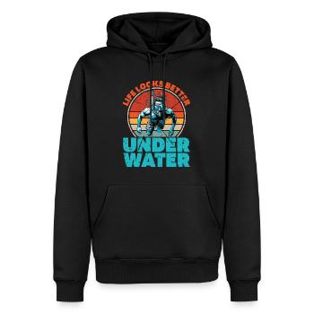 Snorkeling La vie semble meilleure Nageur Snorkeler - Sweat à capuche Premium bio Homme - noir - Devant - Nico (187cm)