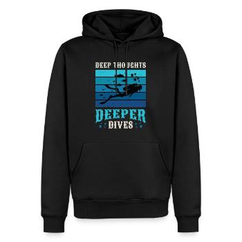 Plongée sous-marine Pensées profondes Plongées plus profondes Snorkeler - Sweat à capuche Premium bio Homme - noir - Devant - Nico (187cm)