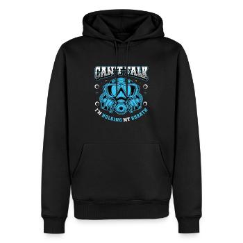 Plongée sous-marine Je ne peux pas parler Je retiens ma natation - Sweat à capuche Premium bio Homme - noir - Devant - Nico (187cm)