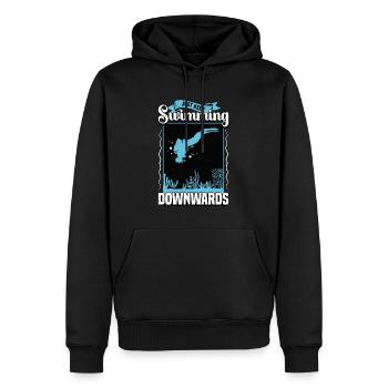 Plongée sous-marine Continuez simplement à nager nageur vers le bas - Sweat à capuche Premium bio Homme - noir - Devant - Nico (187cm)