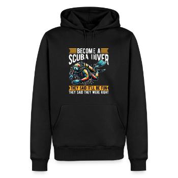 Plongée sous-marine Devenez un plongeur Ils ont dit plongeur - Sweat à capuche Premium bio Homme - noir - Devant - Nico (187cm)