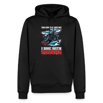 Plongée sous-marine Vous ne pouvez pas me faire peur Nageur de plongée en apnée - Sweat à capuche Premium bio Homme - noir - Devant - Nico (187cm)