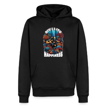 Scuba Diving Dive Into Happiness Loves Free Diving - Männer Premium Bio Hoodie - Schwarz - Vorne - Nico (187cm)