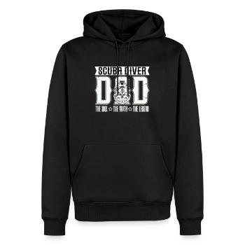 Scuba Diver Dad The Idol The Myth The Swimmer - Men’s Premium Organic Hoodie - black - Front - Nico (187cm)