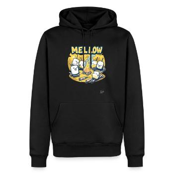Camping décontracté, feux de camp et guimauves - Sweat à capuche Premium bio Homme - noir - Devant - Nico (187cm)