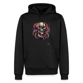 Pieuvre Crâne Pieuvre - Sweat à capuche Premium bio Homme - noir - Devant - Nico (187cm)