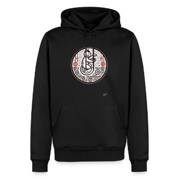 Tai-Chi-Meditation Katze - Männer Premium Bio Hoodie - Schwarz - Vorne - Nico (187cm)