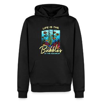 Passionné d’aquariophile Life Is The Bubbles Fishkeeper - Sweat à capuche Premium bio Homme - noir - Devant - Nico (187cm)
