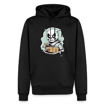 Skeleton Bunny Thief - Men’s Premium Organic Hoodie - black - Front - Nico (187cm)
