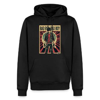 Bad Boy le Bad Boy - Sweat à capuche Premium bio Homme - noir - Devant - Nico (187cm)