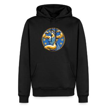 Une Europe forte et belle - Sweat à capuche Premium bio Homme - noir - Devant - Nico (187cm)