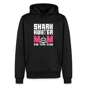 Maman chasseuse de requins L’idole aime la chasse aux fossiles - Sweat à capuche Premium bio Homme - noir - Devant - Nico (187cm)