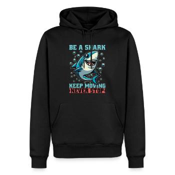 Shark Enthusiast Be A Shark Keep Moving Freediving - Männer Premium Bio Hoodie - Schwarz - Vorne - Nico (187cm)