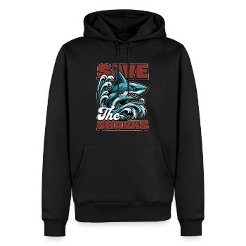 Passionné de requins, Save The Sharks, biologiste marin - Sweat à capuche Premium bio Homme - noir - Devant - Nico (187cm)