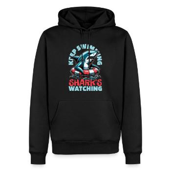 Shark Enthusiast Keep Swimming Shark's Marine Life - Männer Premium Bio Hoodie - Schwarz - Vorne - Nico (187cm)