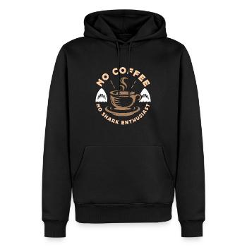Requin Enthousiaste Pas de café Apnée Amateur de café - Sweat à capuche Premium bio Homme - noir - Devant - Nico (187cm)