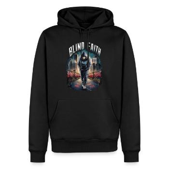 Blind Faith - Men’s Premium Organic Hoodie - black - Front - Nico (187cm)