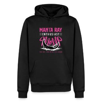 Passionnée de raies manta Maman L’idole Biologie marine - Sweat à capuche Premium bio Homme - noir - Devant - Nico (187cm)