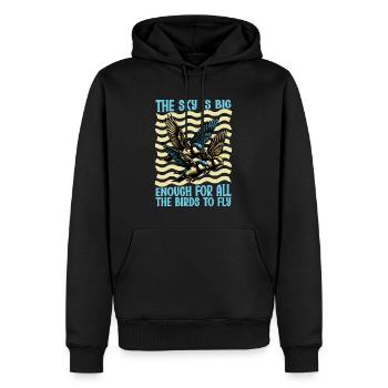 Bird Enthusiast The Sky Is Big Enough Ornithology - Männer Premium Bio Hoodie - Schwarz - Vorne - Nico (187cm)