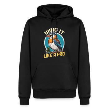 Bird Enthusiast Wing It Like A Pro Ornithologist - Men’s Premium Organic Hoodie - black - Front - Nico (187cm)