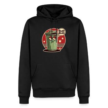 Blah Blah: Tired and Bored Trash Can - Men’s Premium Organic Hoodie - black - Front - Nico (187cm)