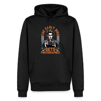 Bird Photography The Early Bird Gets Nature Lover - Männer Premium Bio Hoodie - Schwarz - Vorne - Nico (187cm)
