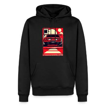 Voiture de sport - Sweat à capuche Premium bio Homme - noir - Devant - Nico (187cm)