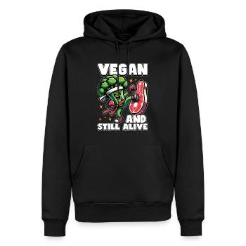 Vegetarian Vegan And Still Alive Animal Welfare - Männer Premium Bio Hoodie - Schwarz - Vorne - Nico (187cm)