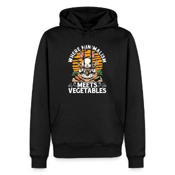 Vegetarian Where Minimalism Meets Healthy Eating - Männer Premium Bio Hoodie - Schwarz - Vorne - Nico (187cm)