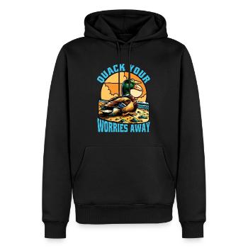 Mallard Duck Quack Your Worries Away Duck Hunting - Männer Premium Bio Hoodie - Schwarz - Vorne - Nico (187cm)