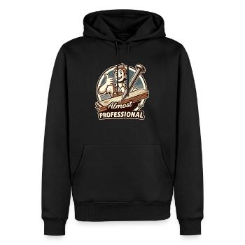 Presque professionnels : les bricoleurs - Sweat à capuche Premium bio Homme - noir - Devant - Nico (187cm)