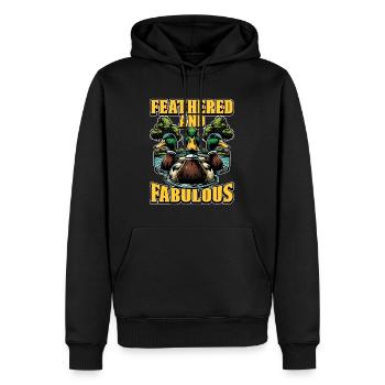 Canard colvert à plumes et oiseau d’eau fabuleux - Sweat à capuche Premium bio Homme - noir - Devant - Nico (187cm)